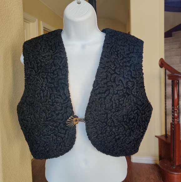 S. Eisenberg California VTG Curl LambsWool Vest - Picture 1 of 5